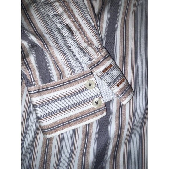 Tommy Bahama Shirt Mens XL Multicolor Striped Button Up Long Sleeve Flip Cuff - Picture 3 of 11